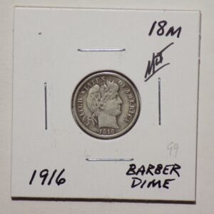 Picture of the 1916 Barber Dime