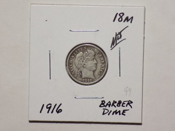 Picture of the 1916 Barber Dime