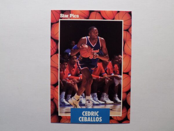 Sentence with Product Name: A Ceballos, Cedric card with a picture of a basketball player.