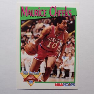 A basketball card with a picture of Maurice Cheeks.