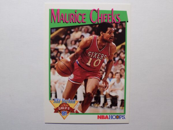 A basketball card with a picture of Maurice Cheeks.