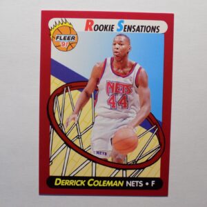 A Derrick Coleman card with a basketball in it.