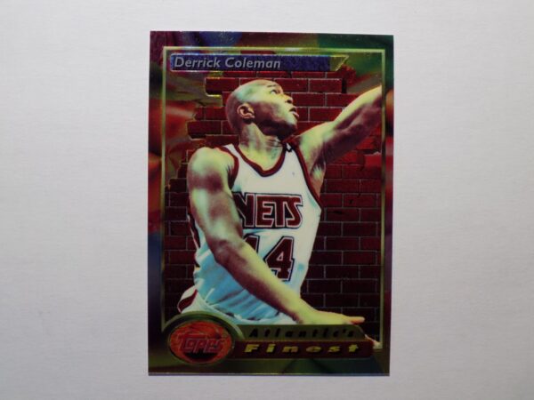 A Derrick Coleman card with a basketball player on it.