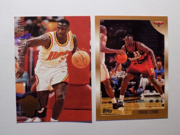 A pair of Corbin and Tyrone basketball cards with both players on them.