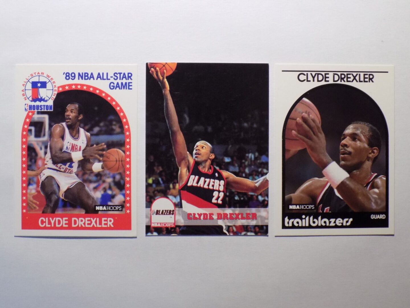 Nba basketball cards of Drexler, Clyde, and Drexler.