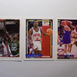 New York Knicks NBA trading cards featuring Dumars, Joe.