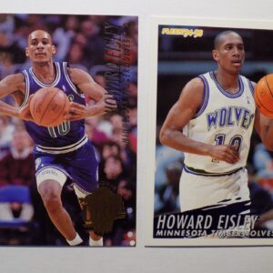 A pair of Eisley, Howard basketball cards with two players on them.