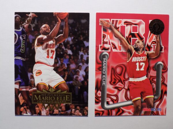 Two Elie and Mario cards with a basketball player on them.