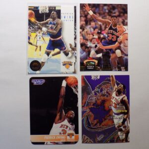 New york knicks nba trading cards set of 4 featuring Ewing, Patrick.