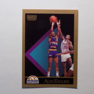 A basketball card with an image of English, Alex.