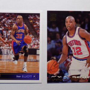 Philadelphia 76ers & Sean Elliott basketball cards.