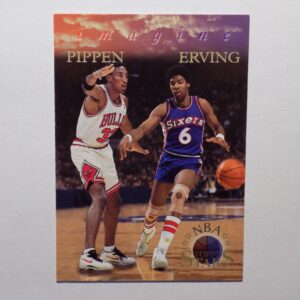 A Erving, Julius card with two men playing basketball.