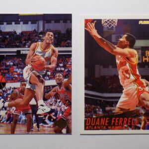 A pair of Ferrell, Duane cards with a basketball player and a basketball player.