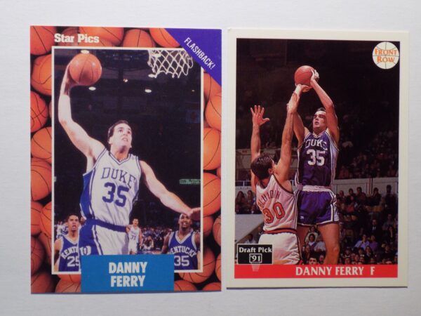 A pair of Ferry, Danny basketball cards with two players on them.