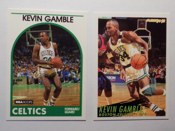 Two basketball cards of Gamble, Kevin and Gamble, Kevin.