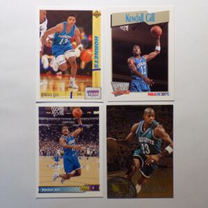 Four Gill, Kendall basketball cards with different players on them.