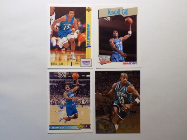 Four Gill, Kendall basketball cards with different players on them.