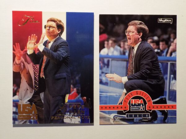 Two Gillen, Pete basketball cards with a man in a suit and a man in a suit.