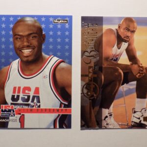 A pair of Hardaway, Tim basketball cards with a picture of a basketball player.