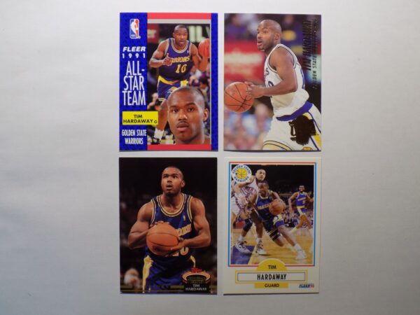 A set of Hardaway, Tim basketball cards with different players on them.