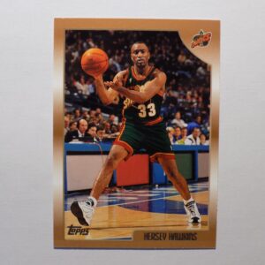 A Hawkins, Hersey basketball card with a player on it.