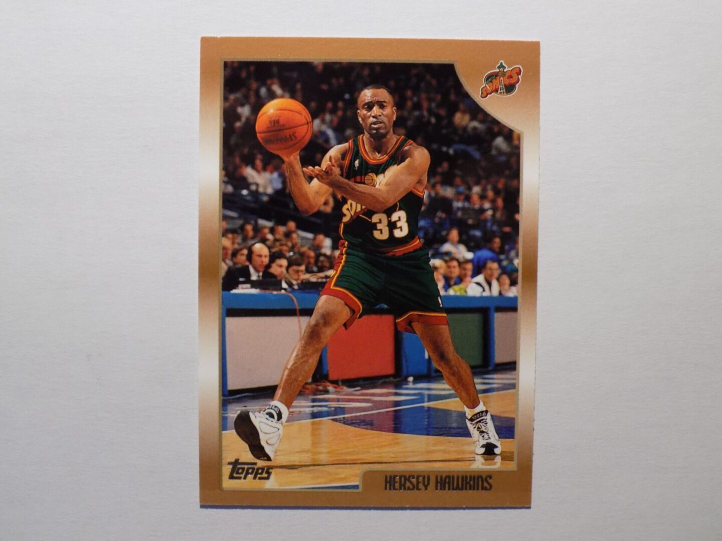 A Hawkins, Hersey basketball card with a player on it.