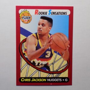 A basketball card with Chris Jackson dribbling the ball.