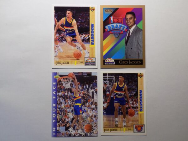 Three Jackson, Chris basketball cards with a basketball player on them.