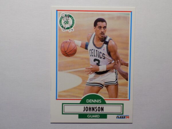 A boston celtics basketball card with Dennis Johnson on it.