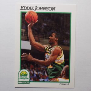 A basketball card with an image of Johnson, Eddie.