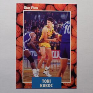 A Kukoc, Toni basketball card with an image of a player.