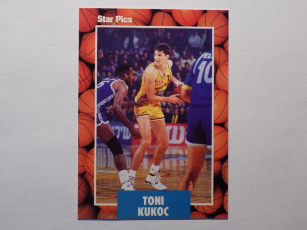 A Kukoc, Toni basketball card with an image of a player.