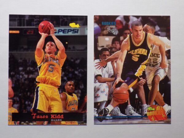 Two basketball cards with two Kidd, Jason on them.