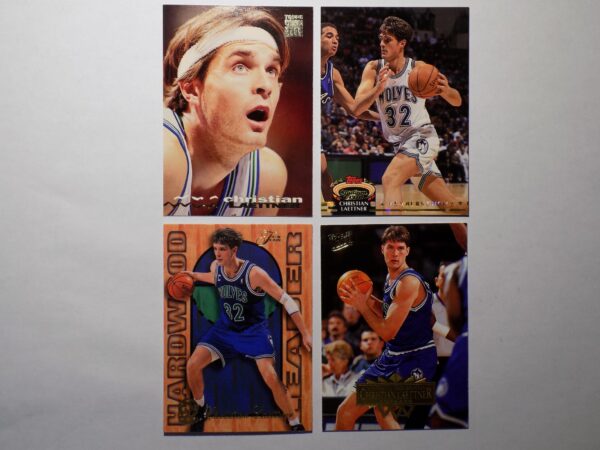 Four Laettner, Christian basketball cards with different players on them.