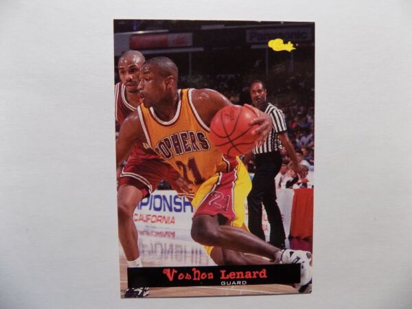 A basketball card with a picture of Lenard, Voshon player.