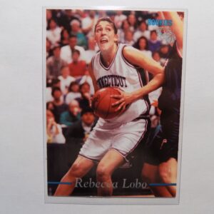 A Lobo, Rebecca card with a picture of a woman playing basketball.