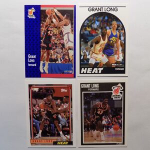 A set of Long, Grant cards with different players on them.