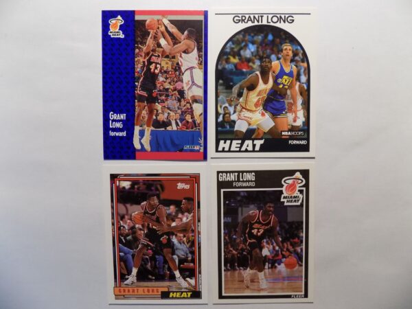 A set of Long, Grant cards with different players on them.