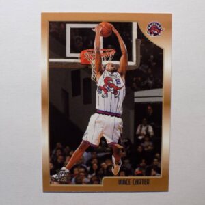 A Carter, Vince card with an image of a player dunking a basketball.