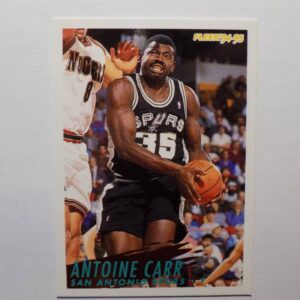 A basketball card with an image of Carr, Antoine, a San Antonio Spurs player.