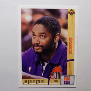 A basketball card with Carroll, Joe Barry wearing a purple shirt.