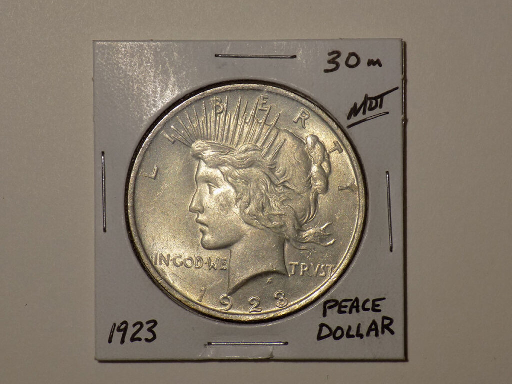 Picture of the 1923 Peace Dollar Coin