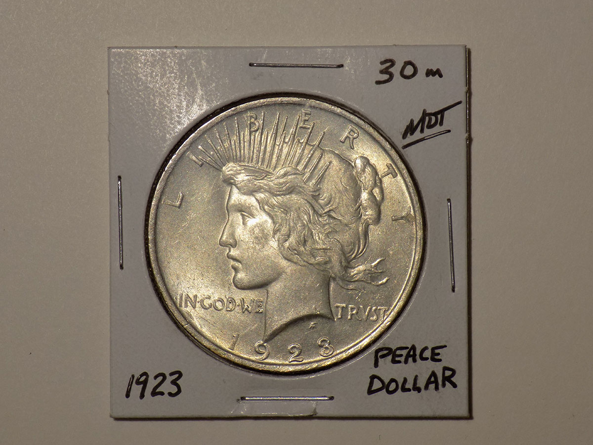 Picture of the 1923 Peace Dollar Coin