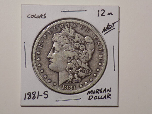 1881-S Morgan silver dollar coin.