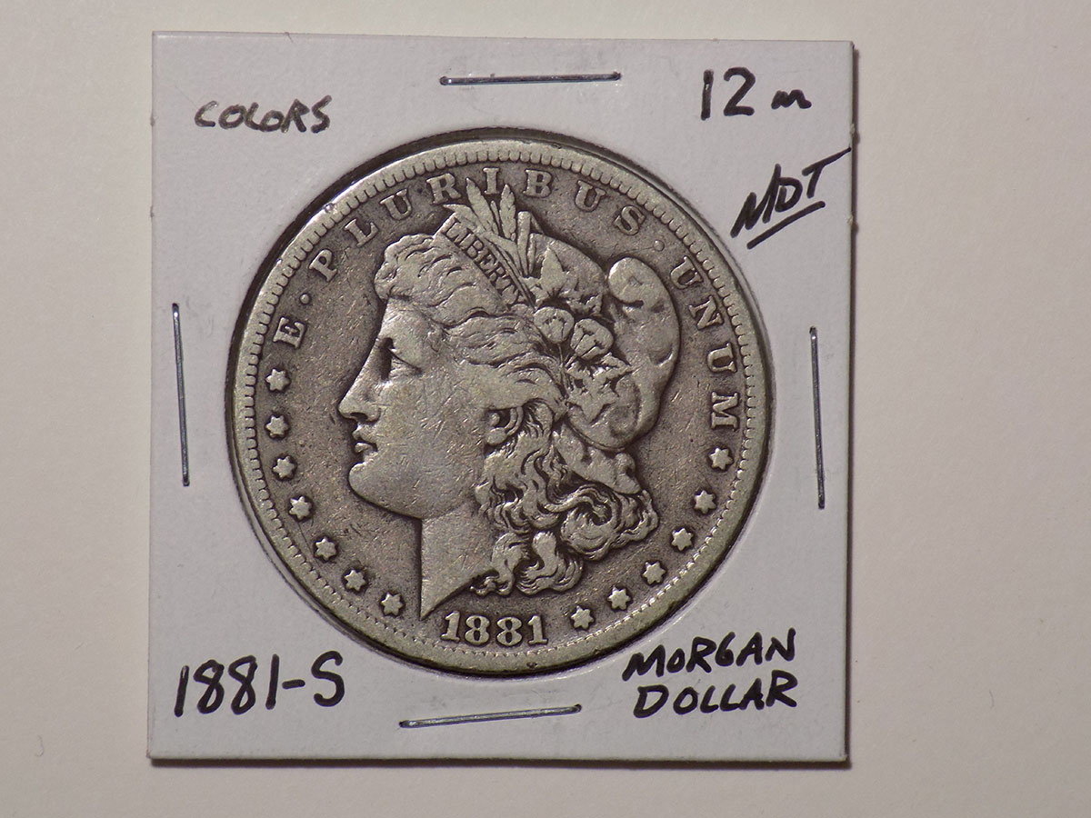 1881-S Morgan silver dollar coin.