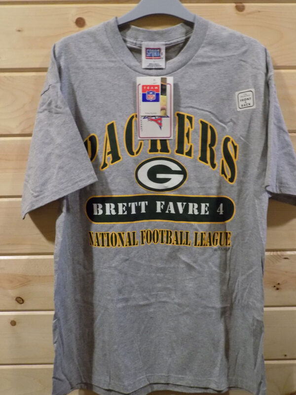 Brett Favre Large # 4 Gray Uniform T-shirt