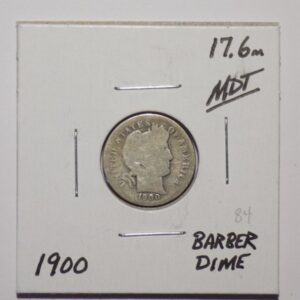 1900 Barber dime US coin.