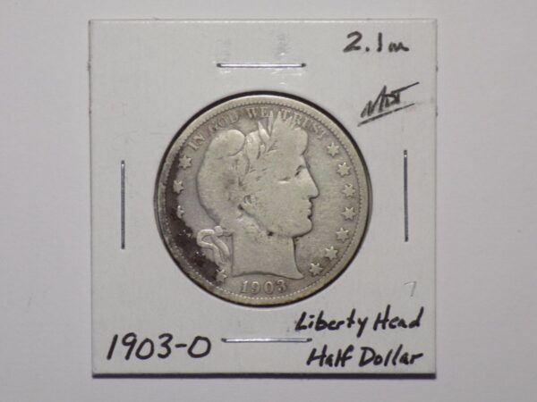 1903 Liberty Head US half dollar coin.