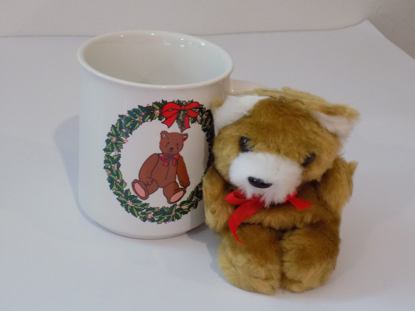 Christmas Bear Mug with Stuffed Bear