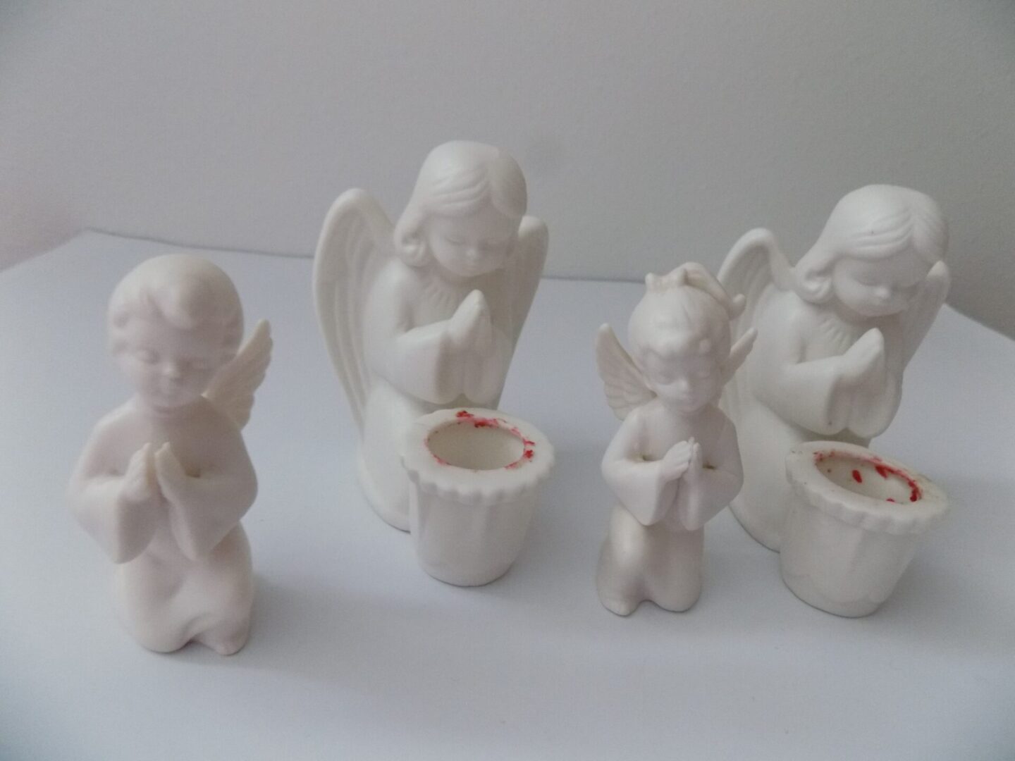 Christmas Angel Candle Holders Ceramic